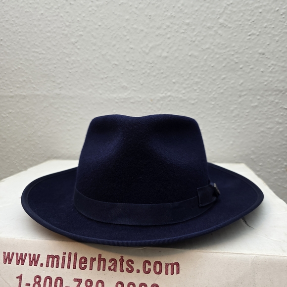 Brixton Navy Blue Fedora Hat - Picture 2 of 9